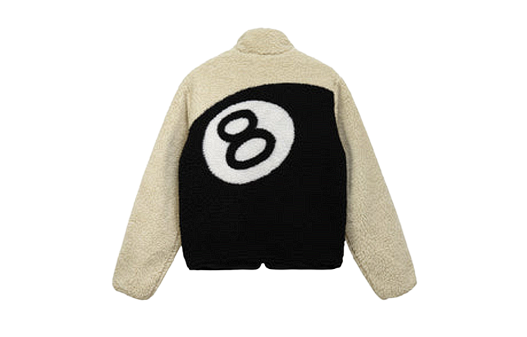 Stussy 8 Ball Sherpa Reversible Jacket 'Beige' 118498