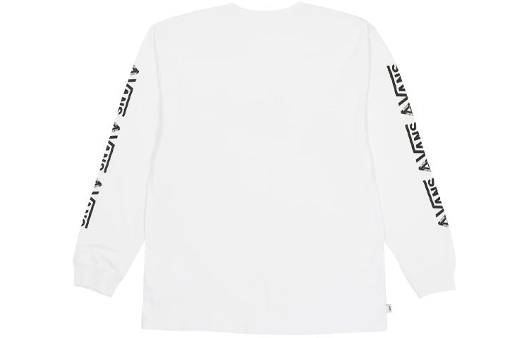 PALACE x Vans Crossover Off The Wall Classic Alphabet Pattern Printing Round Neck Long Sleeves White T-Shirt VN0A7VCMWHT