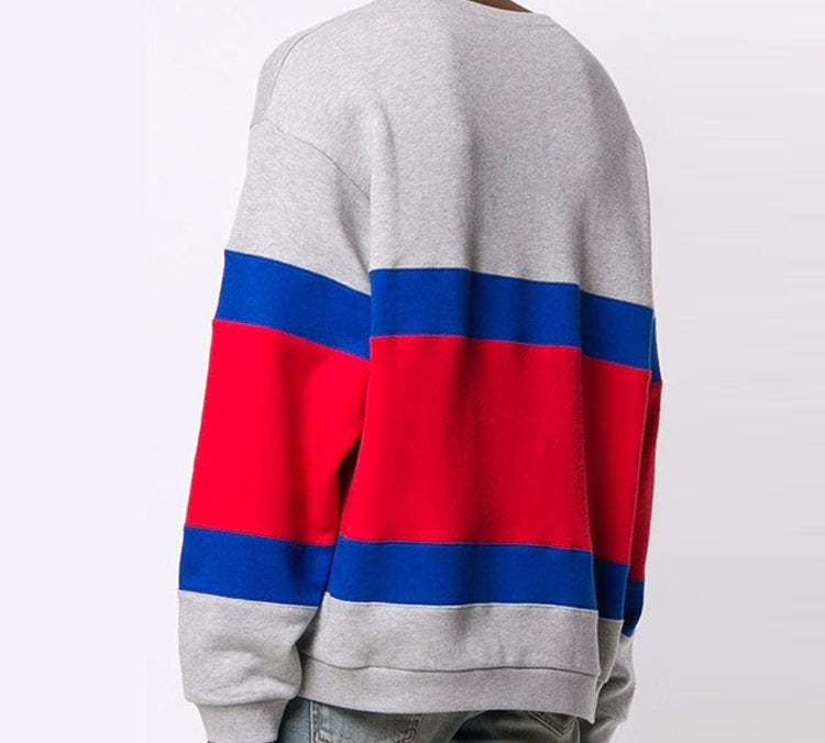 Gucci Red And Blue Cotton Crewneck Sweatshirt For Men Grey 548328-XJAKR-1093