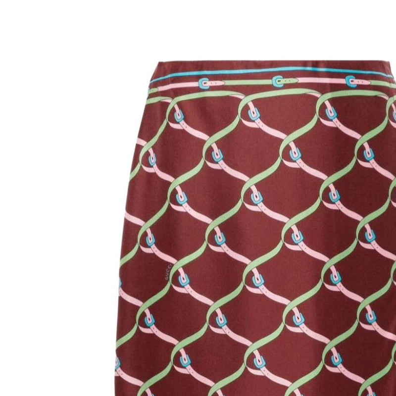 (WMNS) Gucci Criss-Cross Buckle Print Silk Skirt 'Multi-Color' 761378-ZAPCR-2064