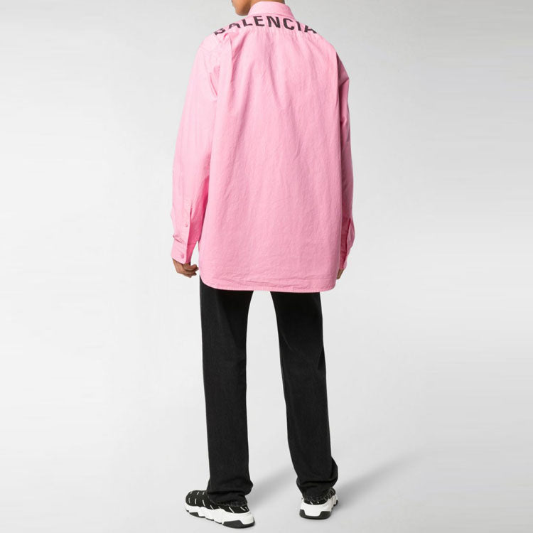 Balenciaga Back Logo Cotton Poplin Shirt 'Pink' 556878TEM095630