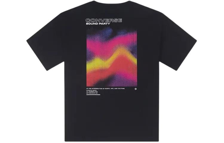 (WMNS) Converse Soundwaves T-Shirt Asia Sizing 'Black' 10026374-A02