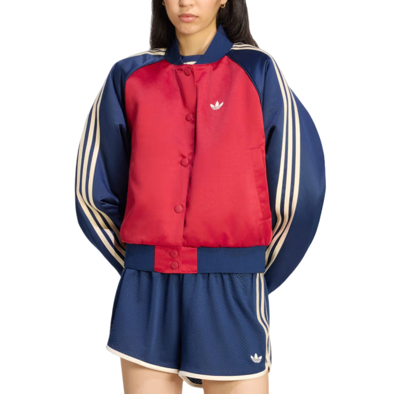 (WMNS) adidas Satin Bomber Jacket Asia Sizing 'Team Victory Red Night Indigo Warm Vanilla' KT2646