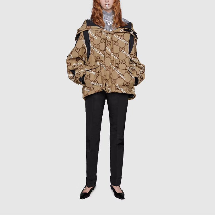 Gucci x Balenciaga The Hacker Project Jumbo GG Jacket 'Beige Ebony' 676426-ZAH7K-9692