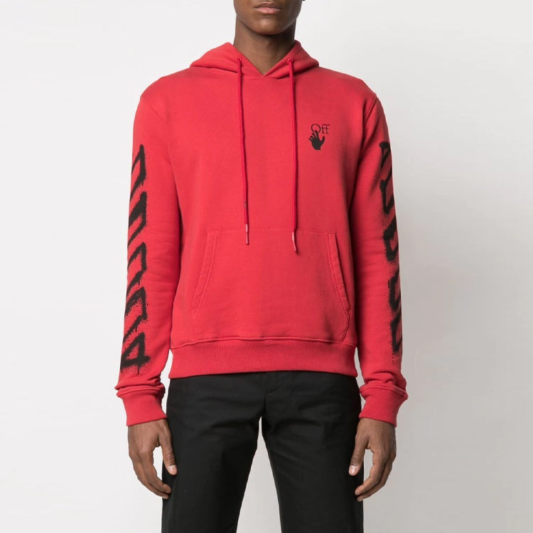 Men's Off-White SS21 Twill Printing Logo Loose Fit Red OMBB034S21FLE0042510