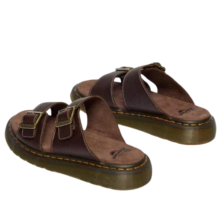 Dr. Martens Josef Slide Grizzly Leather Sandals 'Dark Brown' 43410200