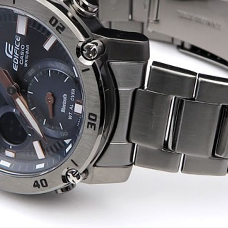 Men's CASIO Edifice Series Sports Stainless Steel Strap Business Mens Gray Analog ECB-20DC-1A