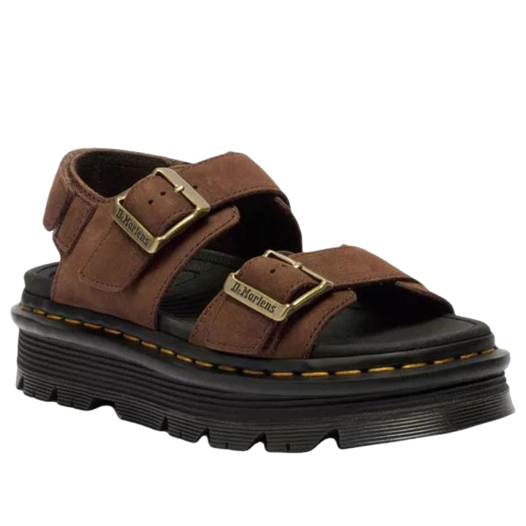 (WMNS) Dr. Martens Zebzag Nubuck Platform Sandals 'Sepia Brown' 42853200