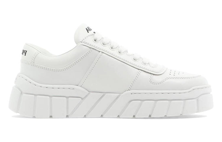(WMNS) PRADA Soft Padded Nappa Leather Laced-Up Shoes 'White' 1E946M_3LJ6_F0009