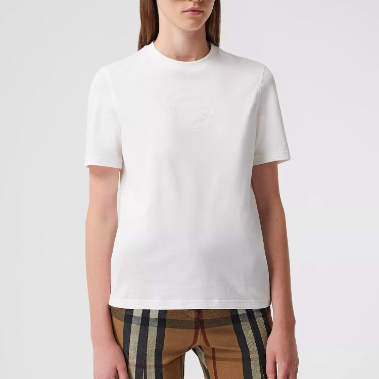 Burberry Logo Round Neck Short Sleeve White 80333411