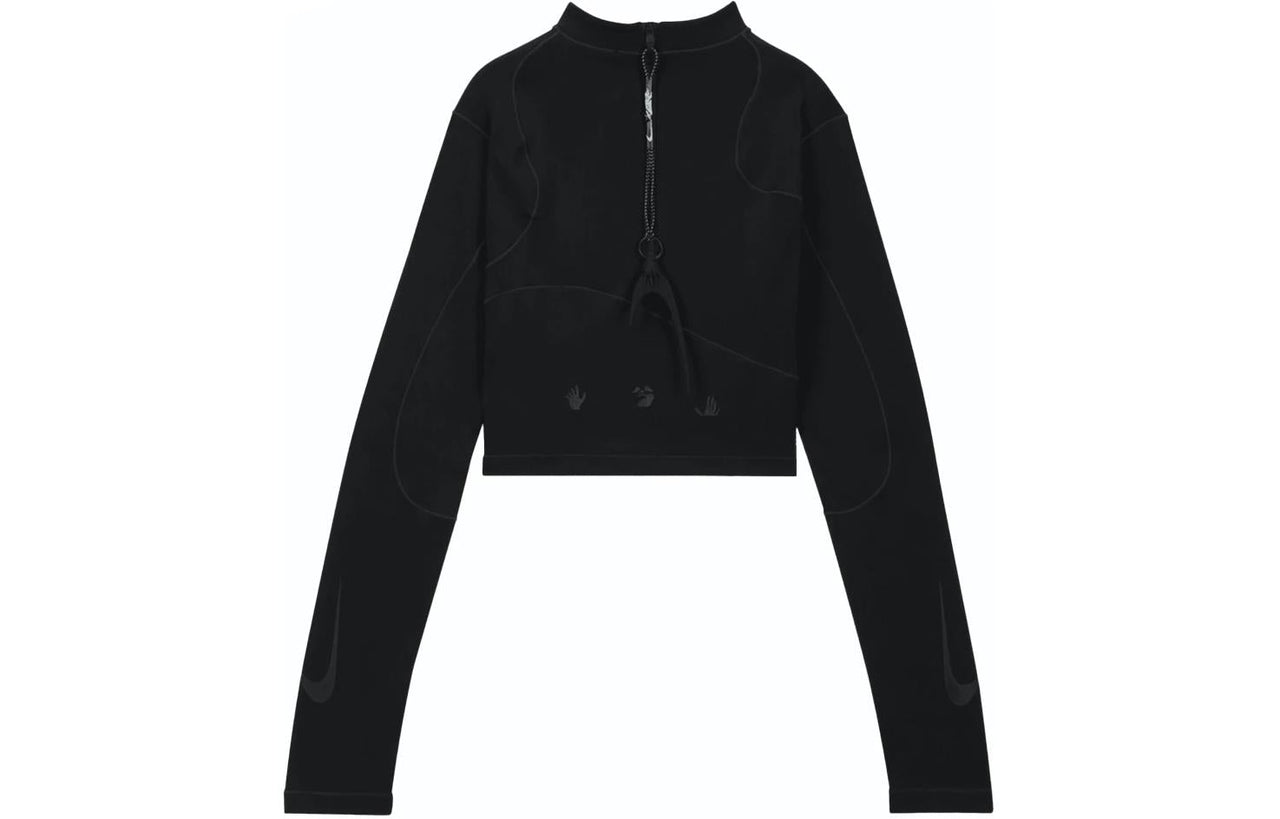 (WMNS) Nike x Off-White Dri-FIT Long Sleeves Top 'Black' DV5558-010