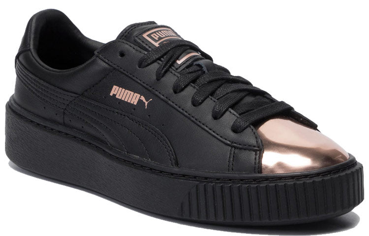 (WMNS) PUMA Basket Platform Metallic 'Black Rose Gold' 366169-02