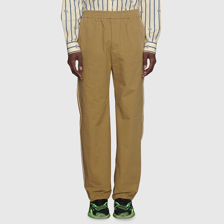 Men's Gucci Logo Alphabet Loose Casual Pants/Trousers Brown 625880-ZAEP7-2109