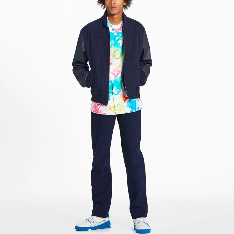 Men's LOUIS VUITTON SS21 Printing Long Sleeves Jacket Navy Blue 1A8R1T