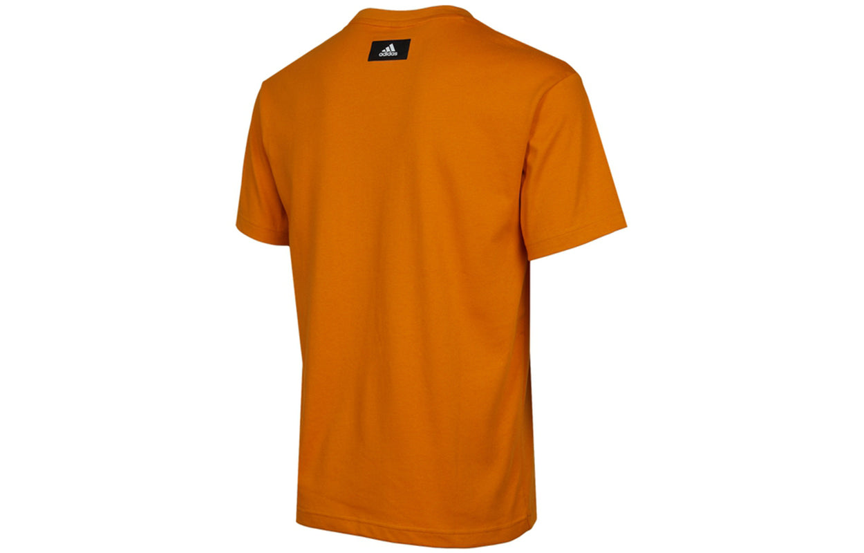 Men's adidas Fi 3b Tee Athleisure Casual Sports Round Neck Breathable Short Sleeve Earthy Yellow T-Shirt H46562