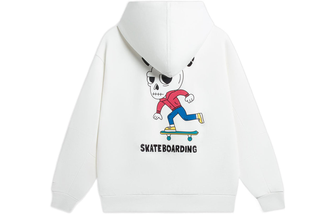 Li-Ning x Pablo Ientile Skull Graphic Hoodie 'White' AWDS913-3