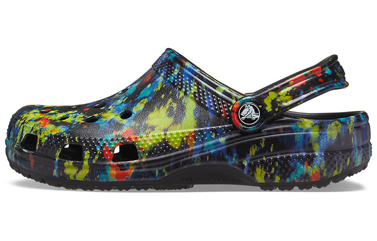 Crocs Classic Tie Dye Pattern Crocs Beach Unisex Denim Blue Sandals 205453-4SW