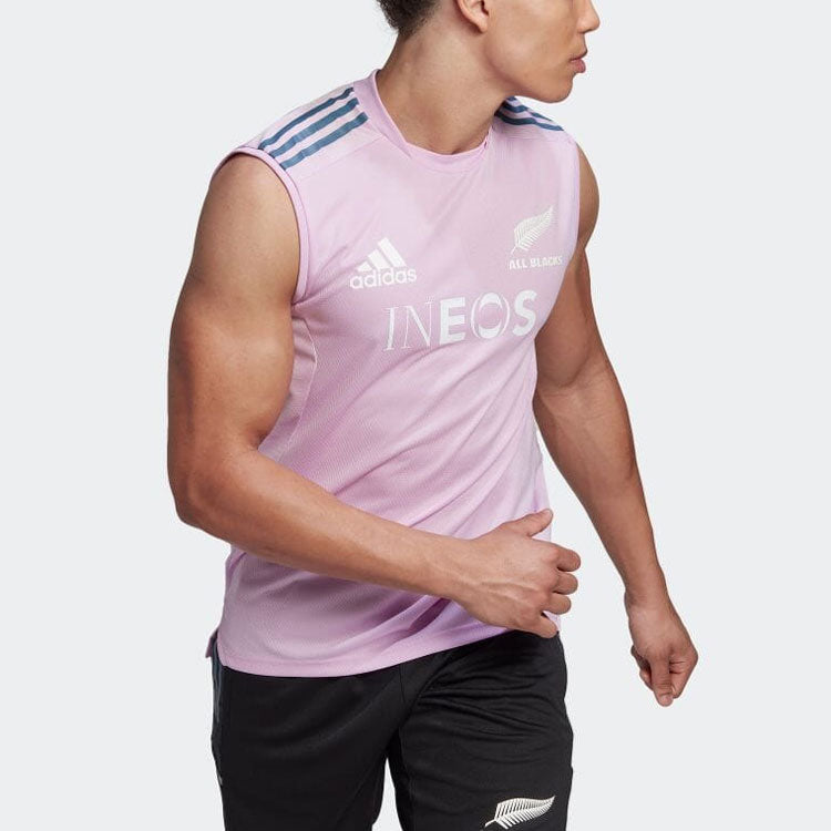 Men's adidas Small Logo Rugby Camisole Rose Purple Vest HG7305