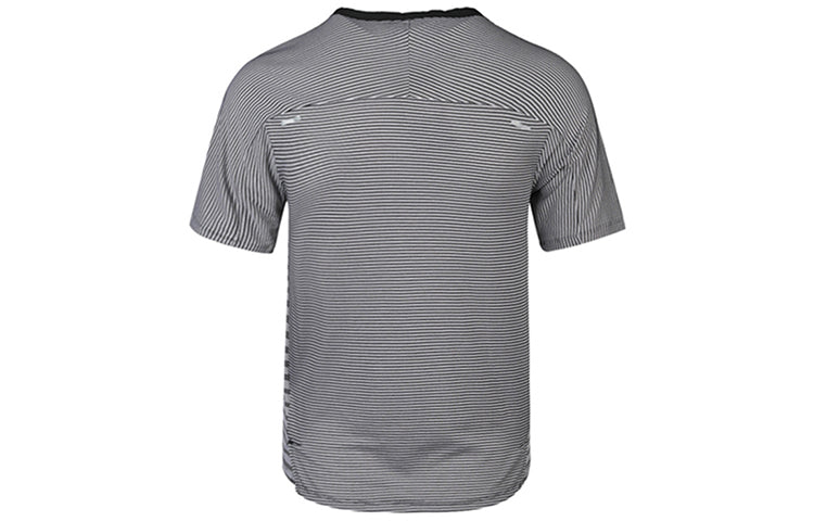 Nike TechKnit Future Fast Running Round Neck Short Sleeve Black White CU6057-010
