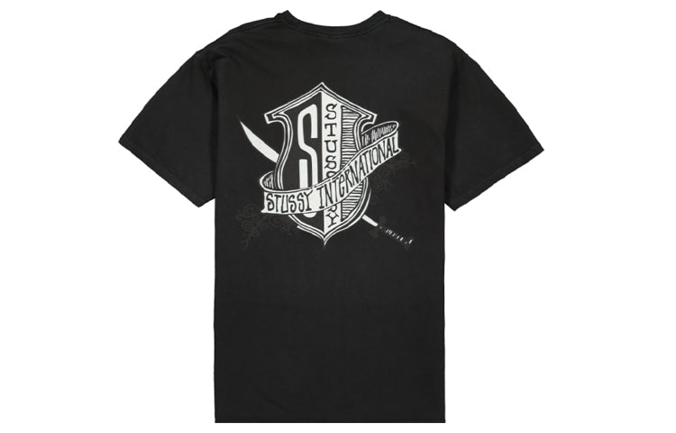 Stussy Unisex Coat Of Arms Pigment Dyed Tee Black 1904522