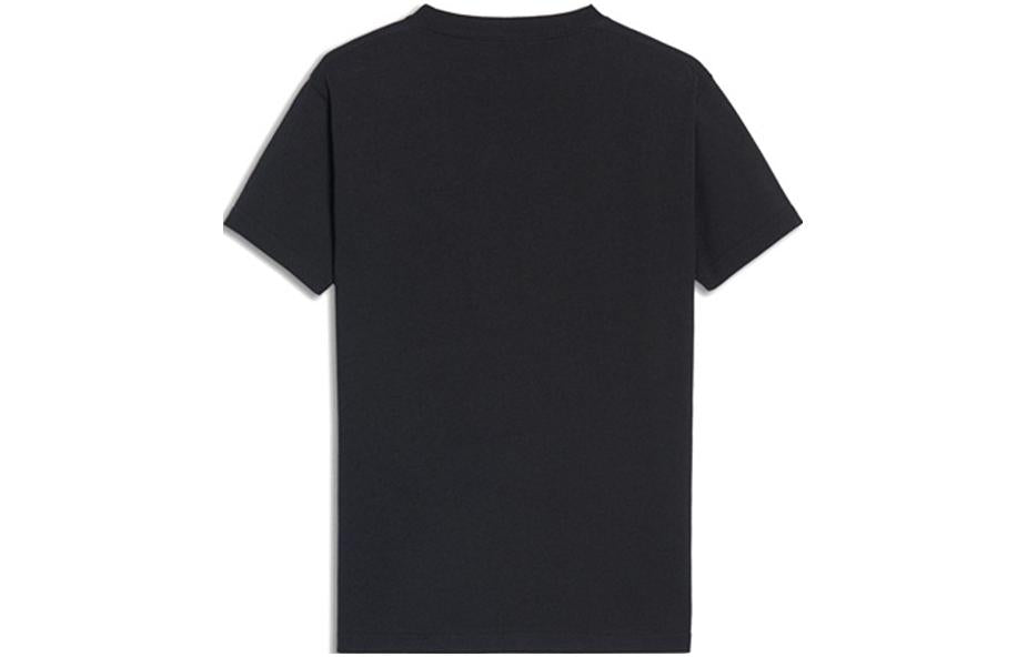 Balenciaga Rainbow Gradient Logo Round Neck Short Sleeve Black 570814TEV531000