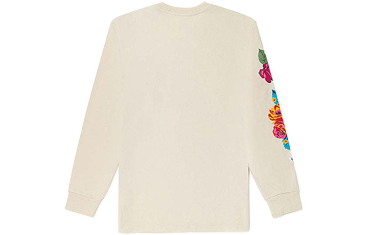 Vans Flower Printing Round Neck Casual Long Sleeves Couple Style Creamy White VN0A5FQB7VJ