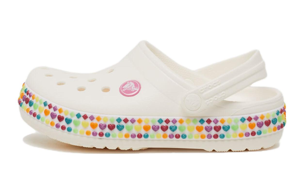 (GS) Crocs Crocband Gem Band Clogs 'White Multi' 207605-100