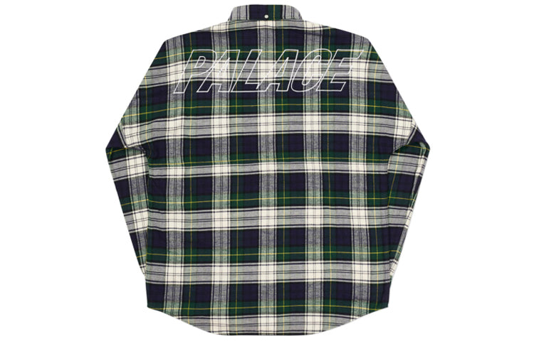 PALACE Unisex Lapel Long-Sleeved Shirt Green PAL-FW20-385