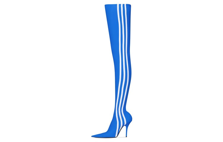 (WMNS) Balenciaga x adidas originals Knife Over The Knee Booties 'Blue' 724074W2ES14090