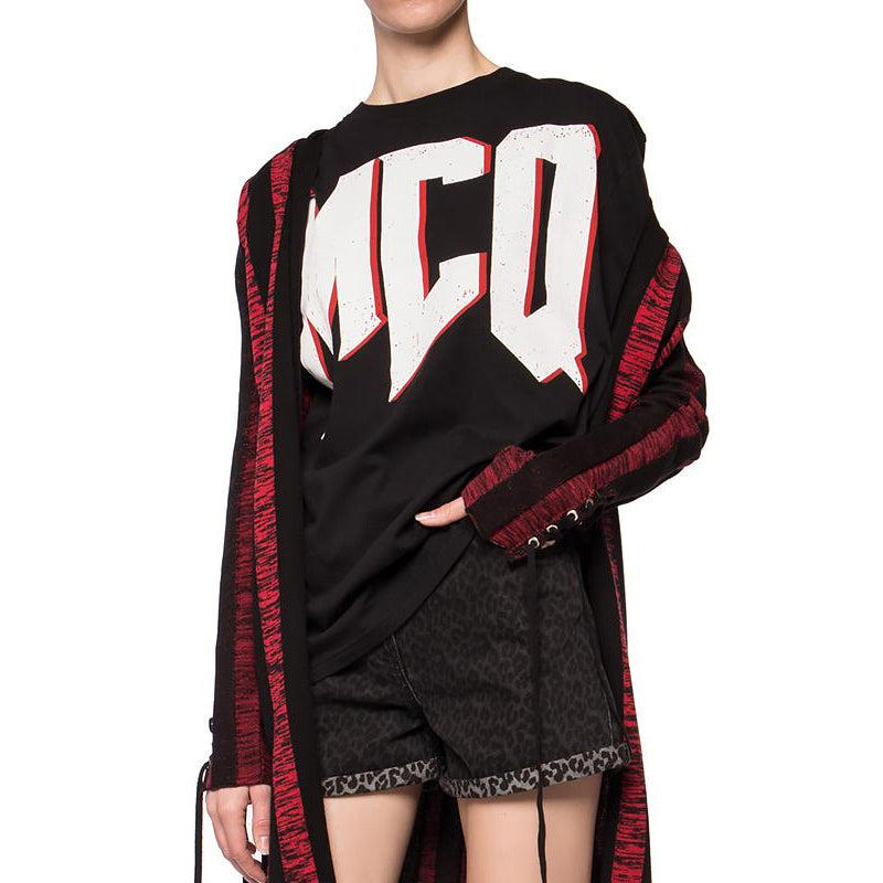 McQ Alexander McQueen Cotton Logo Contrasting Colors Printing Short Sleeve Black 494256-RMJ70-1000