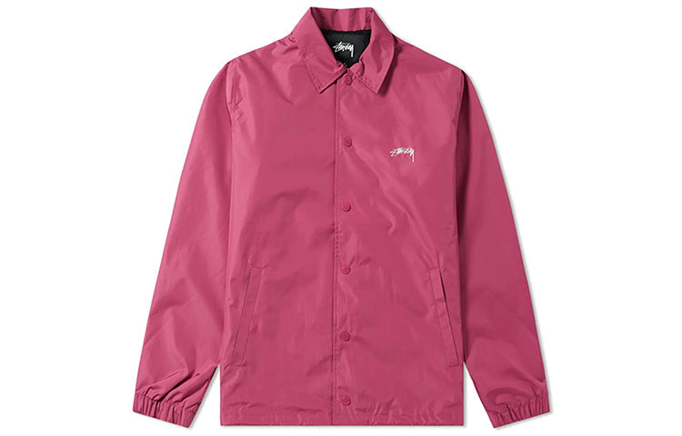 Stussy Back logo Printing Coach Jacket Unisex Rose Red 115394-PINK