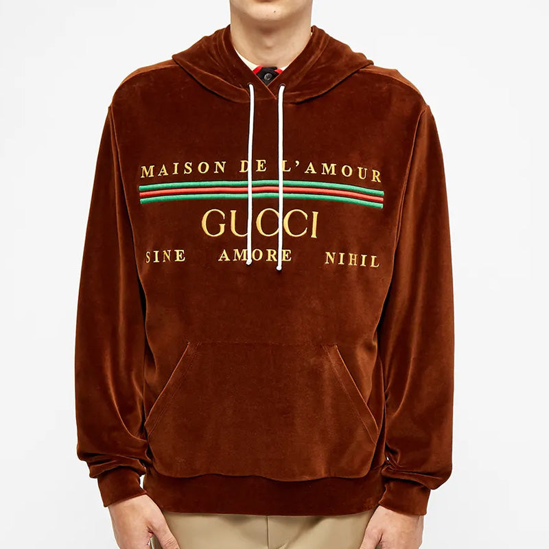 Gucci Chenille Embroidered Drawstring For Men Brown 595530-XJBTC-2073