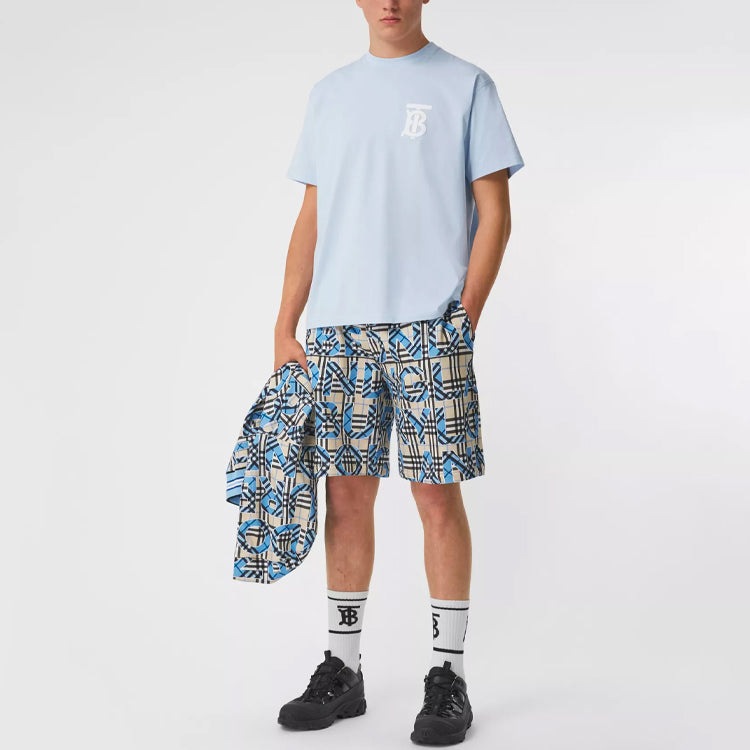 Burberry SS21 Logo Luxury Short Sleeves s Blue 80400621