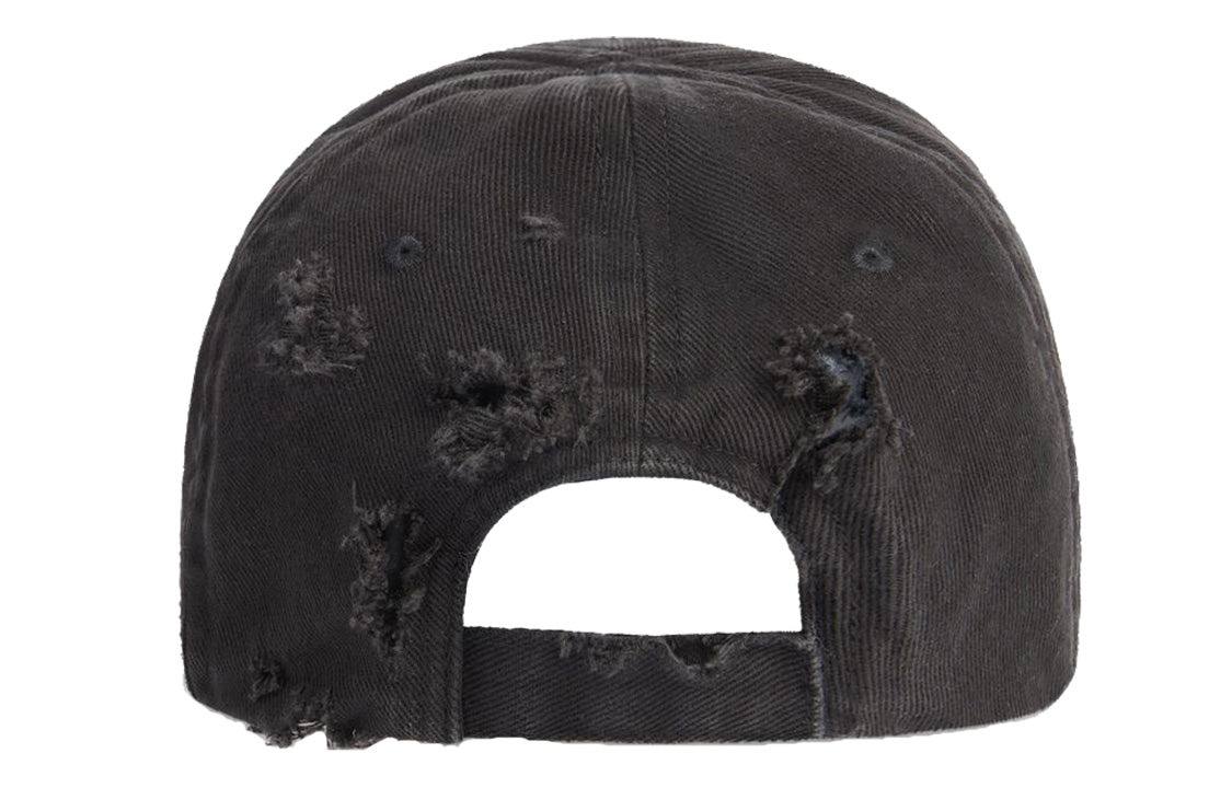 Balenciaga BB Destroyed Piercing Cap 'Black' 661887410B21077