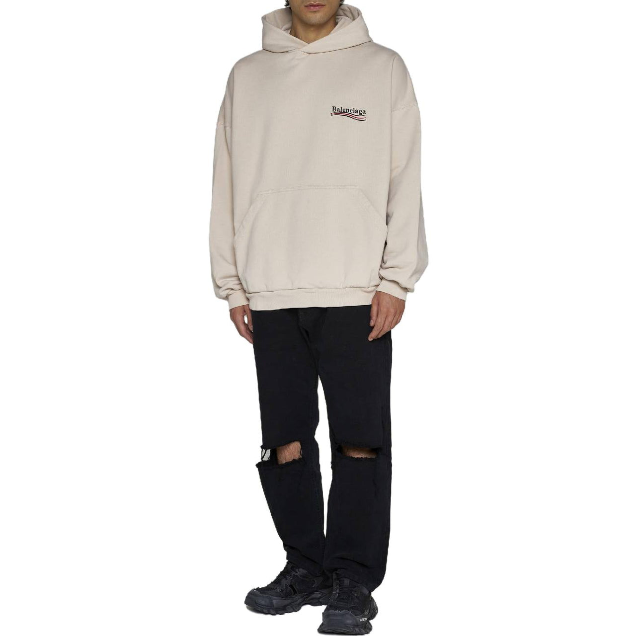 Balenciaga Political Campaign Popover Hoodie 'Light Beige' 739024TKVI99711
