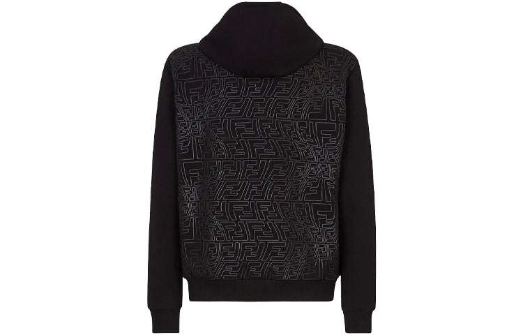 Men's FENDI FW21 Drawstring Hood Long Sleeves Knit Sports Black FY1043AGACF0QA1