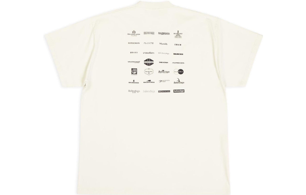 Balenciaga Archives Logos T-Shirt Oversized 'White' 712398TNVQ79784