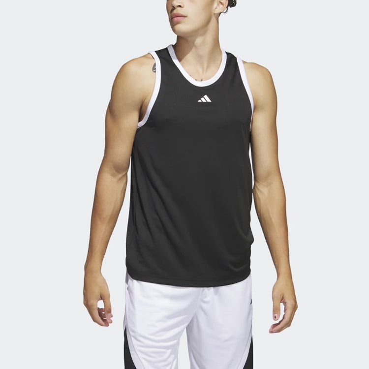 adidas Legends Basketball 3-Stripes Tank Top 'Black' IC2457