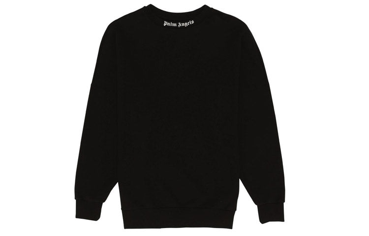 Men's PALM ANGELS Logo Over Sweatshirt Logo Pullover Black PMBA021E194410021001