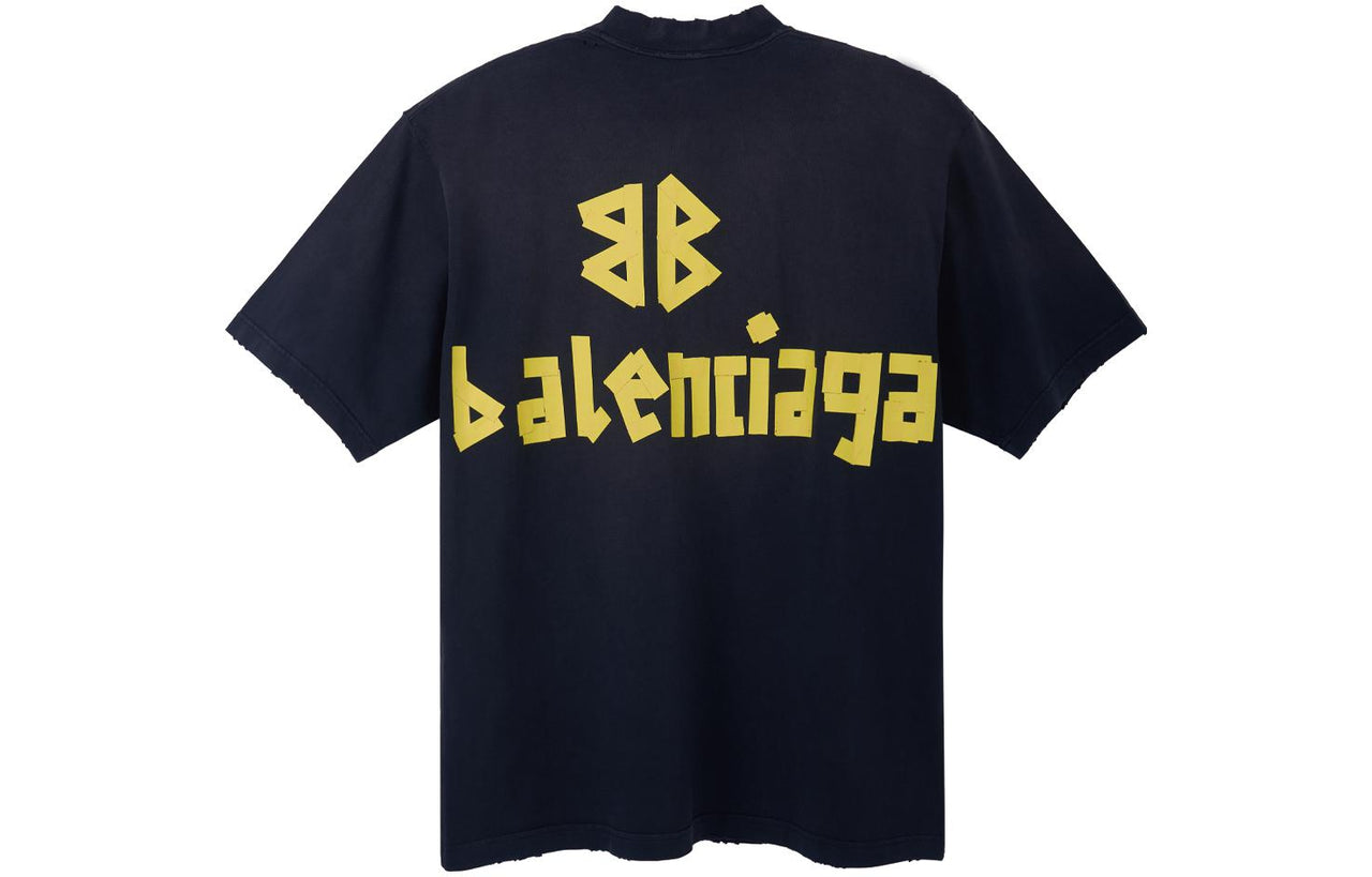 Balenciaga Tape Type T-shirt Medium Fit 'Black Faded' 739784TOVA91055