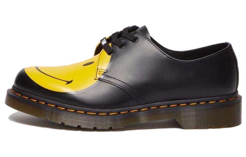 (WMNS) Dr.Martens 1461 Smiley Smooth Leather Oxford Shoes 'Black Yellow' 31390005
