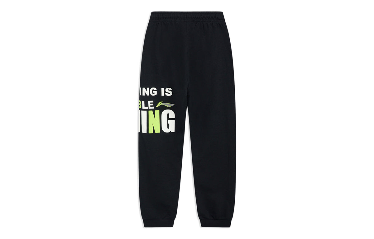 Li-Ning Anything Is Possible Graphic Joggers Sweatpants 'Black' AKLSD63-3