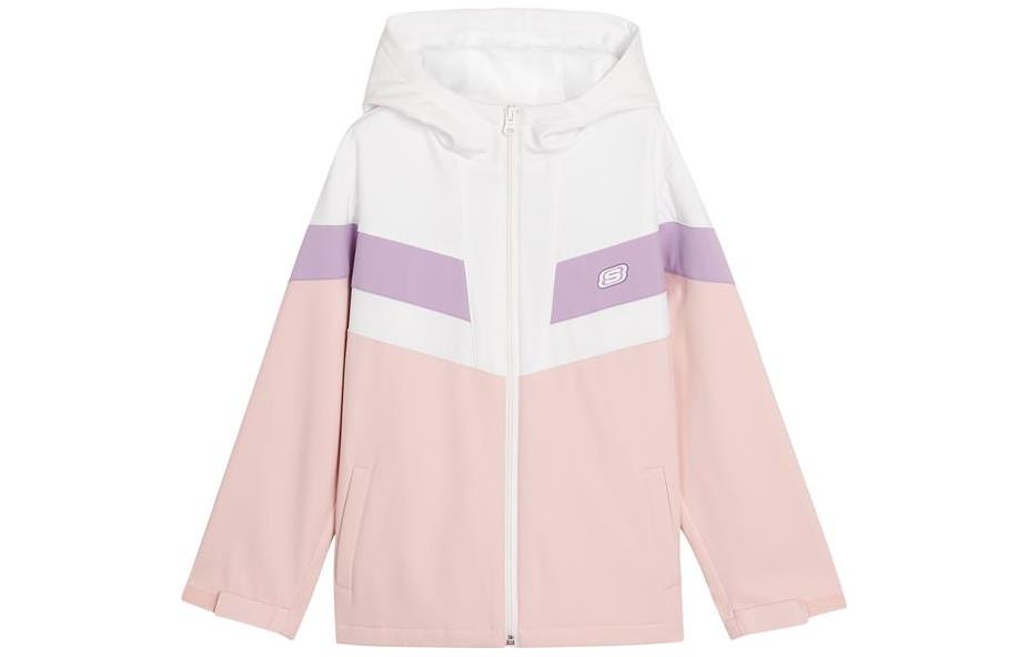(GS) Skechers Logo Print Sport Fleece Lined Thickened Hooded Jacket 'Multi-Color' L321K148