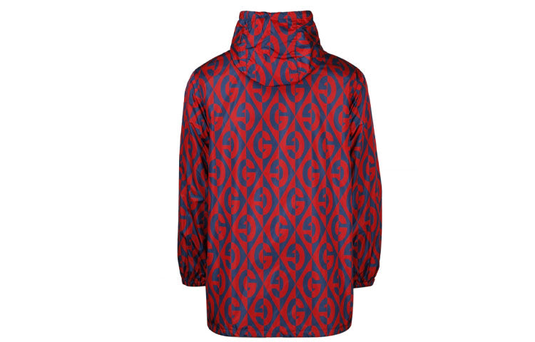 Gucci GG Diamond Logo Nylon Windproof Jacket For Men Red 601712-ZADBF-4530
