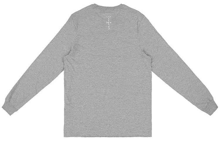 Travis Scott Cactus Jack x Nike Crossover Skateboard Pattern Printing Round Neck Long Sleeves Unisex Gray TC-12