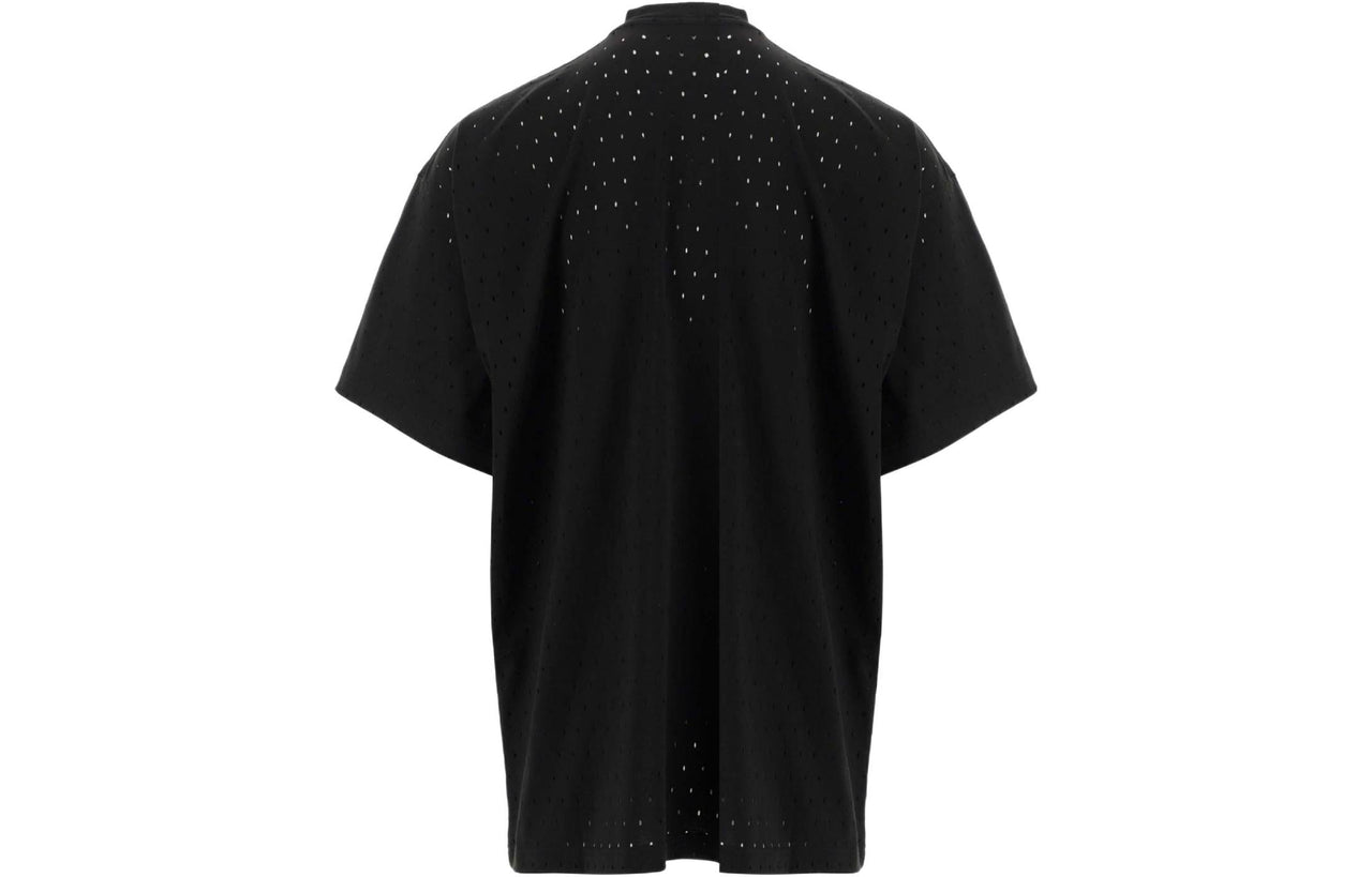 Balenciaga Mesh Crewneck Oversized T-shirt 'Black' 694576TMVD41000