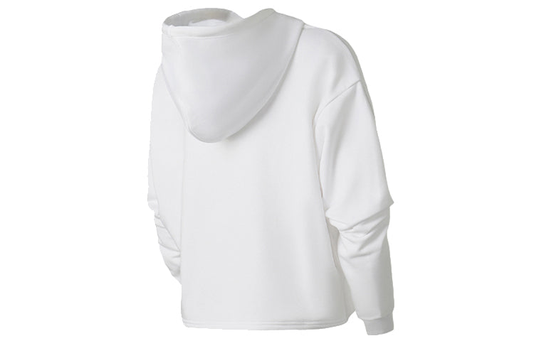(WMNS) PUMA Essentials+ Cropped Metallic Logo Fleece Hoodie 'White Silver' 586922-52