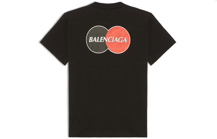 Balenciaga Uniform Logo Printing Retro Small Slim Fit Short Sleeve Black 612964TIV791000