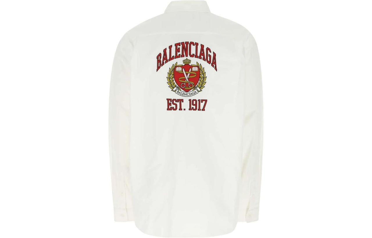 Balenciaga Est. 1917 College Logo Print Shirt 'White' 675640TYB189000