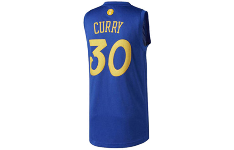 adidas NBA Stephen Curry Casual Sports Basketball Jersey SW Fan Edition Warriors Curry 30 Version Blue BT8422